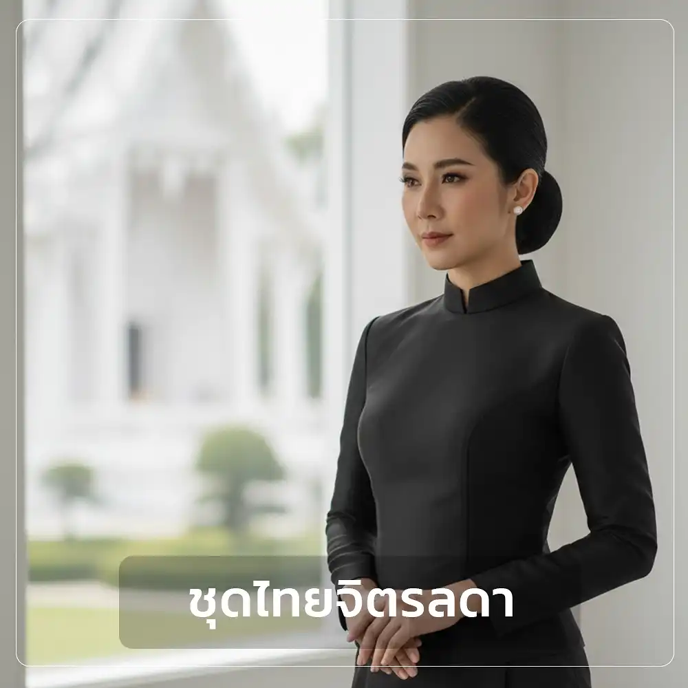 ชุดไทยจิตรลดาสีดำ